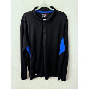 Fila Sport Golf performance polo black long sleeve polo mens size XL